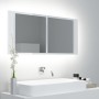 Armario espejo de baño LED acrílico blanco brillo 100x12x45 cm de vidaXL, Tocadores de baño - Ref: Foro24-804985, Precio: 68,...