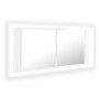 Armario espejo de baño LED acrílico blanco brillo 100x12x45 cm de vidaXL, Tocadores de baño - Ref: Foro24-804985, Precio: 68,...