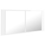 Armario espejo de baño LED acrílico blanco brillo 100x12x45 cm de vidaXL, Tocadores de baño - Ref: Foro24-804985, Precio: 68,...