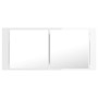 Glossy white acrylic LED bathroom mirror cabinet 100x12x45 cm by vidaXL, bathroom vanities - Ref: Foro24-804985, Price: 68,85...