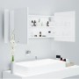 Armario espejo de baño LED acrílico blanco brillo 100x12x45 cm de vidaXL, Tocadores de baño - Ref: Foro24-804985, Precio: 68,...