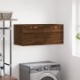 Oak brown engineered wood wall cabinet 80x36.5x35 cm by vidaXL, Lockers and storage cabinets - Ref: Foro24-830059, Price: 33,...