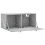 Betongrauer Wandschrank aus Holzwerkstoff, 80 x 36,5 x 35 cm von vidaXL, Schließfächer und Lagerschränke - Ref: Foro24-830072...