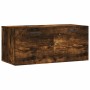 Smoked oak engineered wood wall cabinet 80x36.5x35 cm by vidaXL, Lockers and storage cabinets - Ref: Foro24-830089, Price: 35...