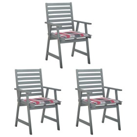 Garden dining chairs 3 pcs solid acacia wood and cushions by vidaXL, Garden chairs - Ref: Foro24-3064441, Price: 251,99 €, Di...