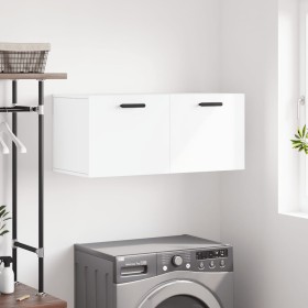 White engineered wood wall cabinet 80x36.5x35 cm by vidaXL, Lockers and storage cabinets - Ref: Foro24-830084, Price: 49,36 €...