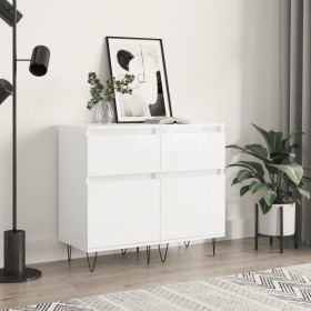 Sideboards 2 pcs glossy white engineered wood 40x35x70 cm by vidaXL, Sideboards - Ref: Foro24-831153, Price: 92,36 €, Discoun...