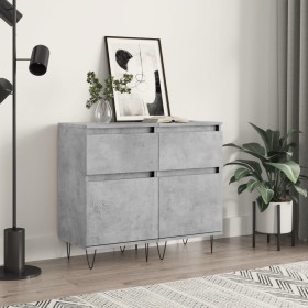 Sideboards 2 pcs concrete gray engineered wood 40x35x70 cm by vidaXL, Sideboards - Ref: Foro24-831157, Price: 62,99 €, Discou...