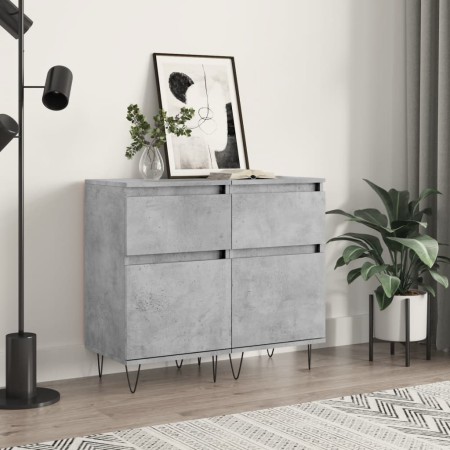 Sideboards 2 pcs concrete gray engineered wood 40x35x70 cm by vidaXL, Sideboards - Ref: Foro24-831157, Price: 62,33 €, Discou...