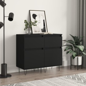 Sideboards 2 pcs black engineered wood 40x35x70 cm by vidaXL, Sideboards - Ref: Foro24-831151, Price: 107,38 €, Discount: %