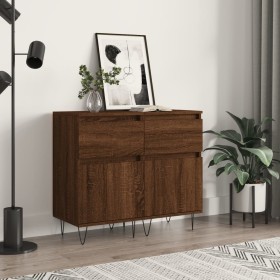 2 brown oak engineered wood sideboards 40x35x70 cm by vidaXL, Sideboards - Ref: Foro24-831163, Price: 71,99 €, Discount: %