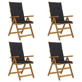 Reclining garden chairs 4 units solid acacia wood with cushions by vidaXL, Garden chairs - Ref: Foro24-3065362, Price: 345,99...