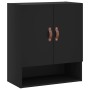 Black engineered wood wall cabinet 60x31x70 cm by vidaXL, Lockers and storage cabinets - Ref: Foro24-829885, Price: 47,95 €, ...