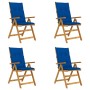 Reclining garden chairs 4 pcs solid acacia wood cushions by vidaXL, Garden chairs - Ref: Foro24-3065372, Price: 348,76 €, Dis...