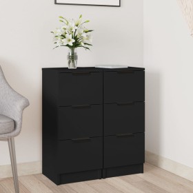 Aparador de madera contrachapada negro 30x30x70 cm de vidaXL, Aparadores - Ref: Foro24-811154, Precio: 113,90 €, Descuento: %