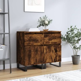 Display cabinets 2 units engineered wood smoked oak 40x35x70 cm by vidaXL, Sideboards - Ref: Foro24-831175, Price: 72,99 €, D...