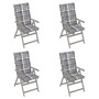 Reclining garden chairs 4 pcs solid acacia wood cushions by vidaXL, Garden chairs - Ref: Foro24-3065406, Price: 304,46 €, Dis...