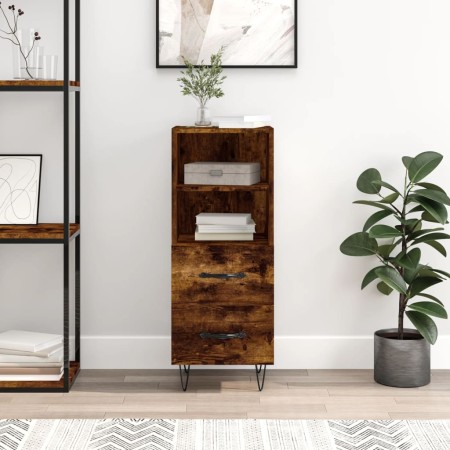 Smoked oak engineered wood sideboard 34.5x34x90 cm by vidaXL, Sideboards - Ref: Foro24-828665, Price: 59,99 €, Discount: %