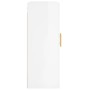 Armario de pared madera ingeniería blanco brillo 69,5x34x90 cm de vidaXL, Aparadores - Ref: Foro24-830366, Precio: 71,26 €, D...