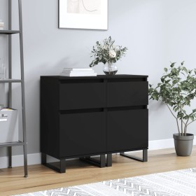 Sideboards 2 pcs black engineered wood 40x35x70 cm by vidaXL, Sideboards - Ref: Foro24-831167, Price: 101,99 €, Discount: %