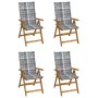 Reclining garden chairs 4 pcs solid acacia wood cushions by vidaXL, Garden chairs - Ref: Foro24-3065361, Price: 333,73 €, Dis...