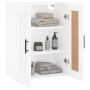 Glossy white engineered wood wall cabinet 69.5x34x90 cm by vidaXL, Sideboards - Ref: Foro24-830406, Price: 58,23 €, Discount: %