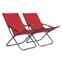 Klappbare Strandkörbe 2 Einheiten aus rotem Stoff von vidaXL, Gartenstühle - Ref: Foro24-47904, Preis: 105,71 €, Rabatt: %