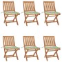 Folding garden chairs 6 pcs solid teak wood with cushions by vidaXL, Garden chairs - Ref: Foro24-3072846, Price: 503,92 €, Di...