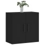 Black engineered wood wall cabinet 60x31x60 cm by vidaXL, Lockers and storage cabinets - Ref: Foro24-829989, Price: 56,99 €, ...