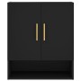 Black engineered wood wall cabinet 60x31x70 cm by vidaXL, Lockers and storage cabinets - Ref: Foro24-829893, Price: 66,34 €, ...