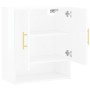 Engineered wood glossy white wall cabinet 60x31x70 cm by vidaXL, Lockers and storage cabinets - Ref: Foro24-829894, Price: 59...