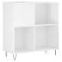 Mueble discos madera contrachapada blanco brillo 84,5x38x89 cm de vidaXL, Almacenamiento para CD y DVD - Ref: Foro24-831774, ...