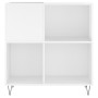 Mueble discos madera contrachapada blanco brillo 84,5x38x89 cm de vidaXL, Almacenamiento para CD y DVD - Ref: Foro24-831774, ...