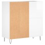 Mueble discos madera contrachapada blanco brillo 84,5x38x89 cm de vidaXL, Almacenamiento para CD y DVD - Ref: Foro24-831774, ...