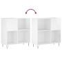 Mueble discos madera contrachapada blanco brillo 84,5x38x89 cm de vidaXL, Almacenamiento para CD y DVD - Ref: Foro24-831774, ...