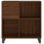 Mueble discos madera contrachapada roble marrón 84,5x38x89 cm de vidaXL, Almacenamiento para CD y DVD - Ref: Foro24-831787, P...