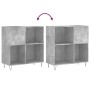 Mueble discos madera contrachapada gris hormigón 84,5x38x89 cm de vidaXL, Almacenamiento para CD y DVD - Ref: Foro24-831776, ...