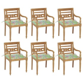 Batavia chairs 6 units solid teak wood with cushions by vidaXL, Garden chairs - Ref: Foro24-3073334, Price: 760,99 €, Discoun...