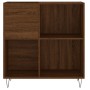 Mueble discos madera contrachapada roble marrón 84,5x38x89 cm de vidaXL, Almacenamiento para CD y DVD - Ref: Foro24-831779, P...