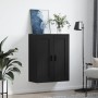 Black engineered wood wall cabinet 69.5x34x90 cm by vidaXL, Sideboards - Ref: Foro24-830397, Price: 83,33 €, Discount: %