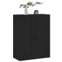 Black engineered wood wall cabinet 69.5x34x90 cm by vidaXL, Sideboards - Ref: Foro24-830397, Price: 83,33 €, Discount: %