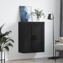 Black engineered wood wall cabinet 69.5x34x90 cm by vidaXL, Sideboards - Ref: Foro24-830381, Price: 66,67 €, Discount: %