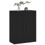 Black engineered wood wall cabinet 69.5x34x90 cm by vidaXL, Sideboards - Ref: Foro24-830381, Price: 66,67 €, Discount: %