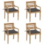 Batavia chairs 4 units solid teak wood with cushions by vidaXL, Garden chairs - Ref: Foro24-3073310, Price: 466,31 €, Discoun...