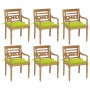 Batavia chairs 6 units solid teak wood with cushions by vidaXL, Garden chairs - Ref: Foro24-3073333, Price: 721,33 €, Discoun...