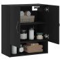 Black engineered wood wall cabinet 60x31x70 cm by vidaXL, Lockers and storage cabinets - Ref: Foro24-829901, Price: 61,65 €, ...