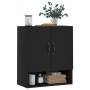 Black engineered wood wall cabinet 60x31x70 cm by vidaXL, Lockers and storage cabinets - Ref: Foro24-829901, Price: 61,65 €, ...