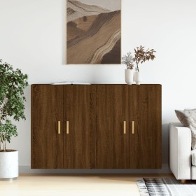 Wall cabinets 2 units engineered wood brown oak by vidaXL, Sideboards - Ref: Foro24-3197880, Price: 152,92 €, Discount: %