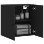 Black engineered wood wall cabinet 60x31x60 cm by vidaXL, Lockers and storage cabinets - Ref: Foro24-829981, Price: 66,57 €, ...