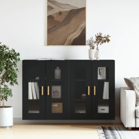 Wandschränke, 2 Stück, schwarzes Holzwerkstoff von vidaXL, Sideboards - Ref: Foro24-3197898, Preis: 158,33 €, Rabatt: %